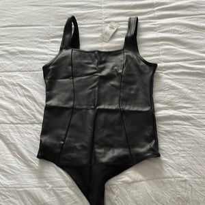 Abercrombie faux leather body suit